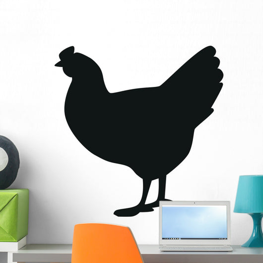 Silhouette Chicken White Wall Decal