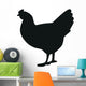 Silhouette Chicken White Wall Decal