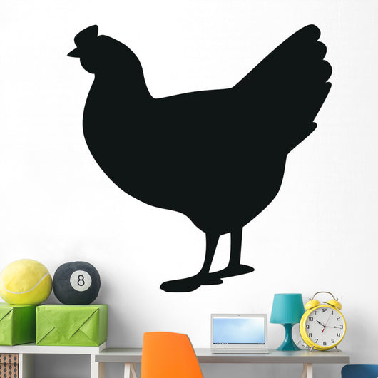 Silhouette Chicken White Wall Decal