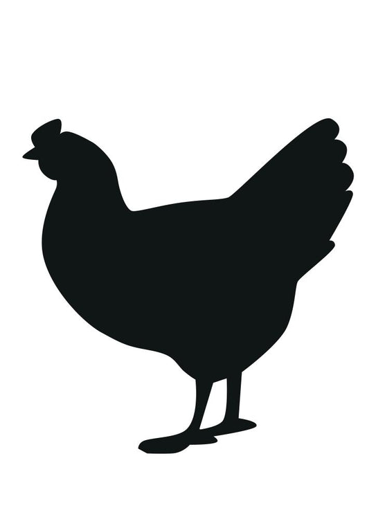 Silhouette Chicken White Wall Decal