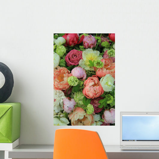 Peonies Wedding Arrangement Wall Decal