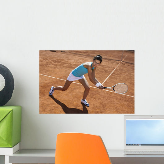Woman Playing Tennis Wall Decal