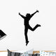 Silhouette Male Dancer White Wall Decal