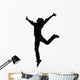 Silhouette Male Dancer White Wall Decal