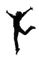 Silhouette Male Dancer White Wall Decal
