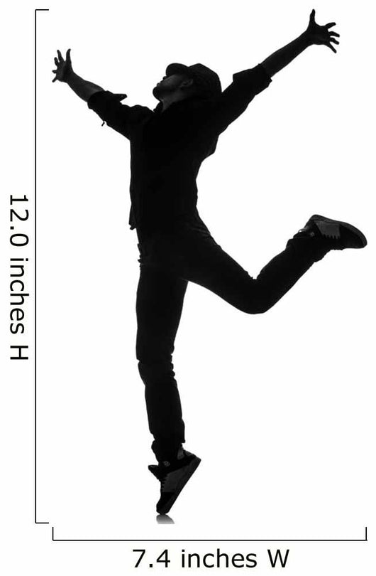Silhouette Male Dancer White Wall Decal