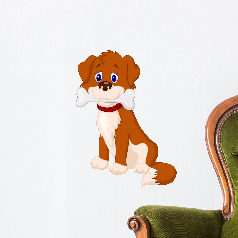 Dog with Bone Wall Decal Wallmonkeys