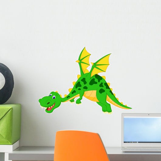 Happy Dragon Cartoon Flying Wall Decal