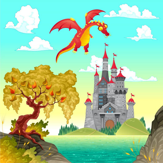 Fantasy Landscape with Castle Wall Decal