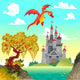 Fantasy Landscape with Castle Wall Decal