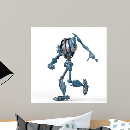 Blue Mega Robot Running Wall Decal