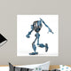 Blue Mega Robot Running Wall Decal