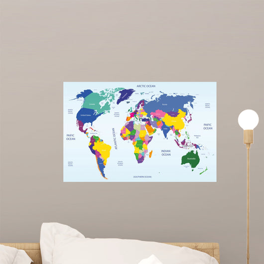 World Geographical and Political Wall Decal