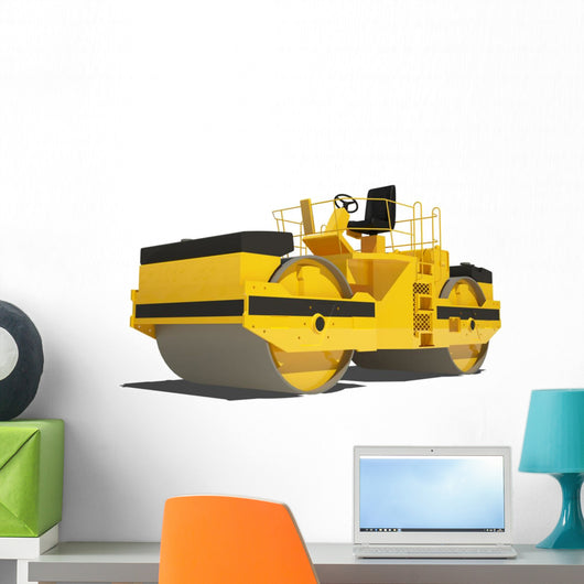 Road Roller White Wall Decal Design 2