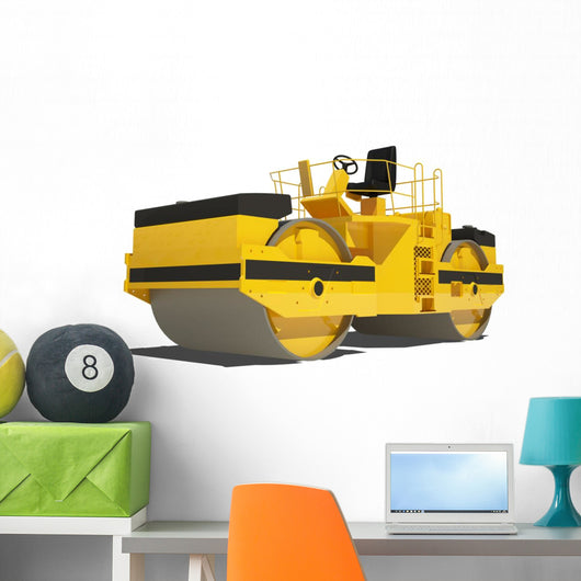 Road Roller White Wall Decal Design 2