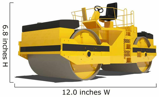 Road Roller White Wall Decal Design 2