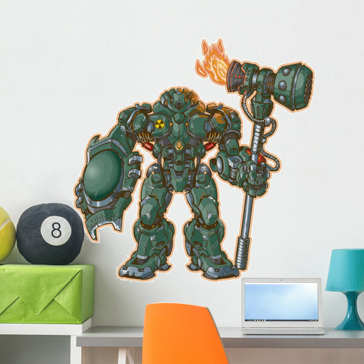 Robot Warrior W Shield Wall Decal