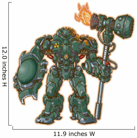 Robot Warrior W Shield Wall Decal