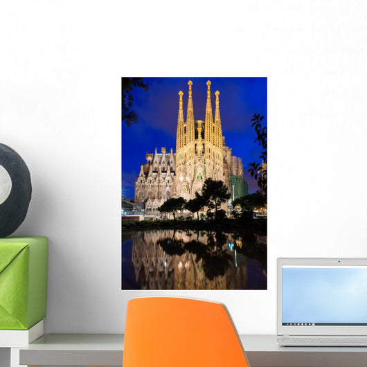 Night Sagrada Familia Barcelona Wall Decal
