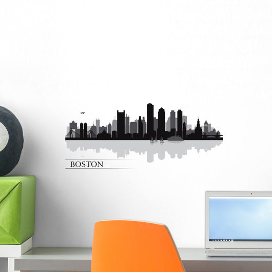 Boston City Skyline Silhouette Wall Decal