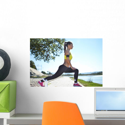 Woman Working out Park Wall Decal