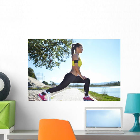 Woman Working out Park Wall Decal