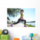 Woman Working out Park Wall Decal