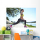 Woman Working out Park Wall Decal