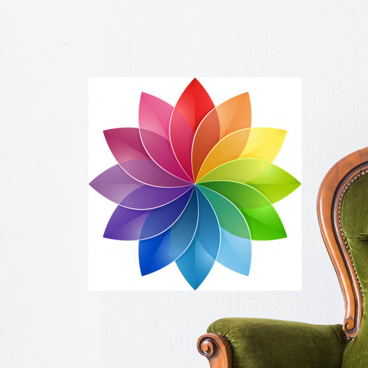 Color Wheel Flower Wall Decal