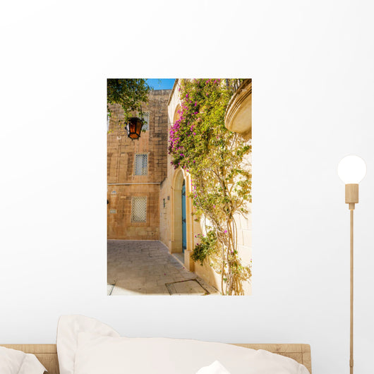Medina Courtyard with Fuchsia Flowers Wall Decal