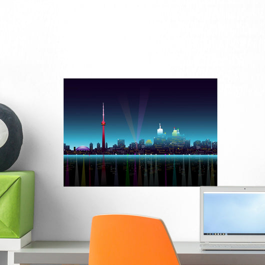 Toronto Night-vector Illustration Wall Decal