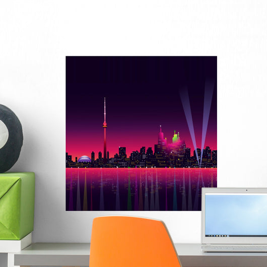 Toronto Night Vector Illustration Wall Decal