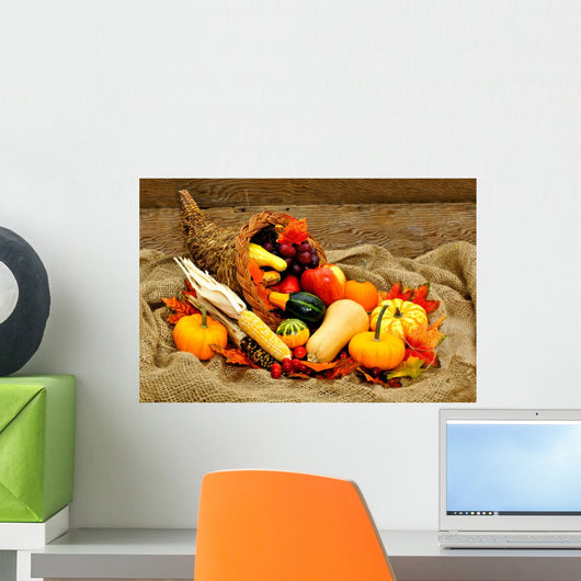 Harvest or Thanksgiving Cornucopia Wall Decal
