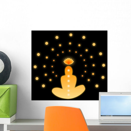Silhouette Man with Symbols Wall Decal