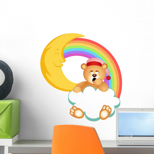 Teddy Bear Sleepy Cloud Wall Decal