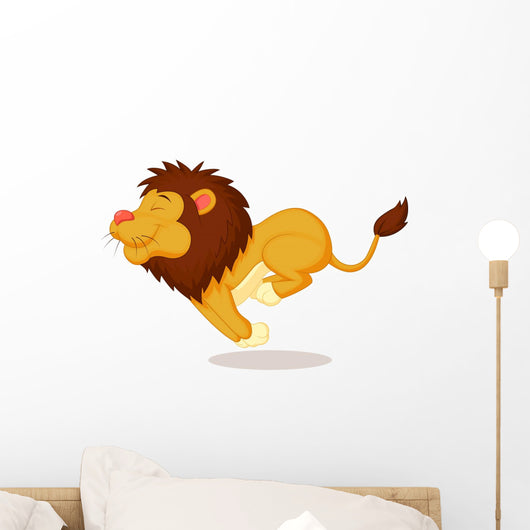 Lion Cartoon Running Wall Decal