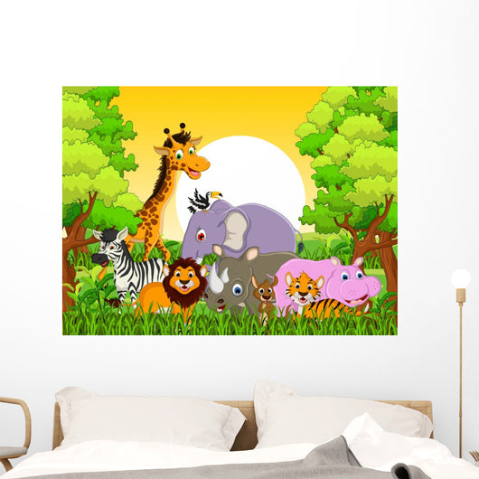 Cute Animal Wildlife with Wall Decal