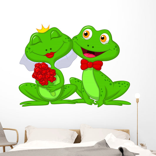 Bride and Groom Frogs Wall Decal