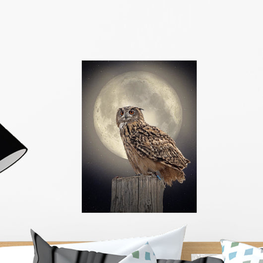 Owl Moonlight Wall Decal