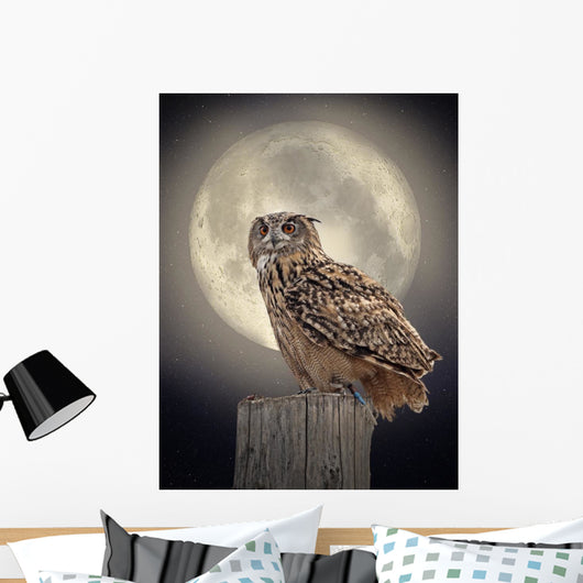 Owl Moonlight Wall Decal