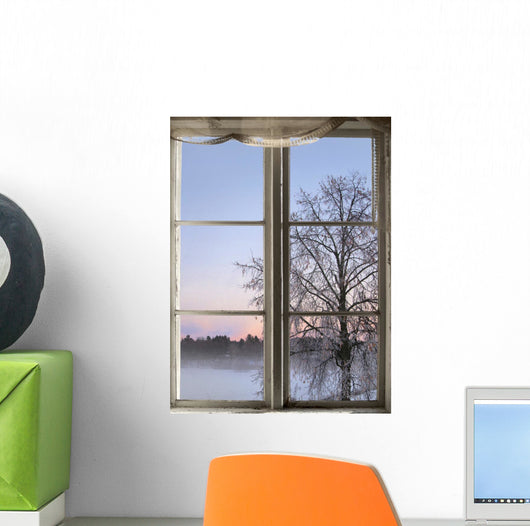 Winter Sunset Viewed through Wall Decal