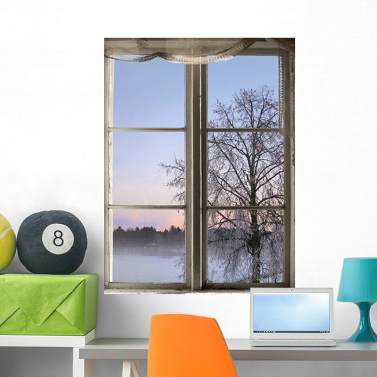 Winter Sunset Viewed through Wall Decal