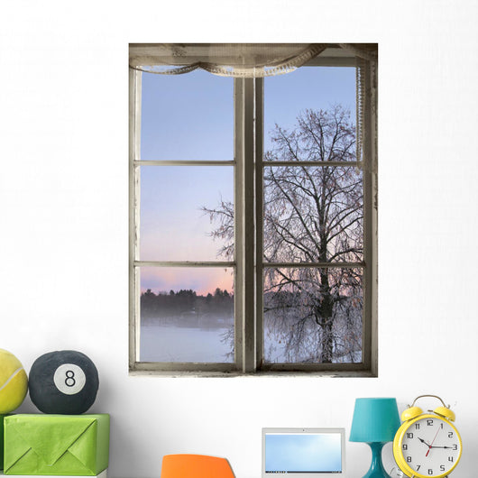 Winter Sunset Viewed through Wall Decal