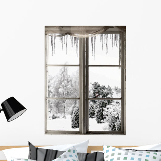 Winter Landscape Viewed through Wall Decal