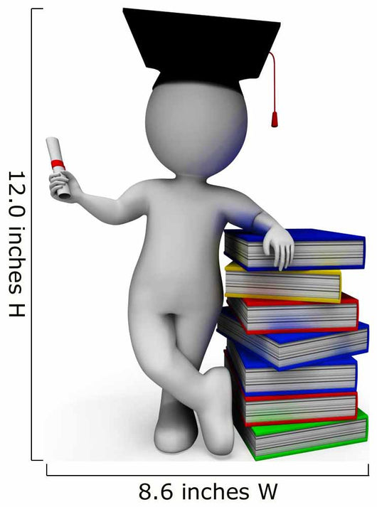 Student with Diploma Shows Wall Decal