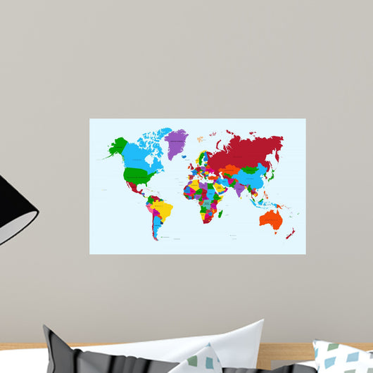 World map, colorful countries atlas EPS10 vector file.