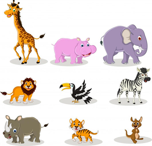 Vector Illustration of Cute Animal Wildlife Collection