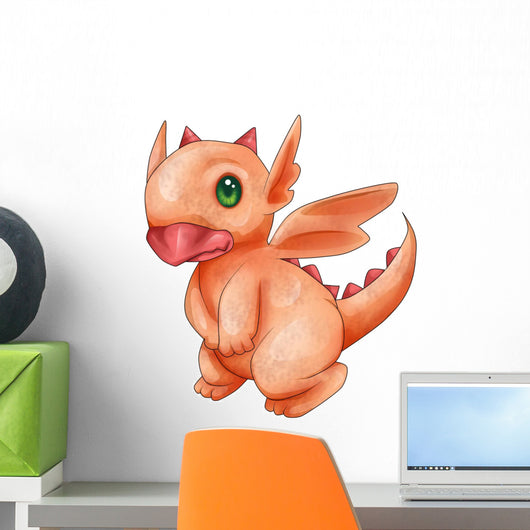 Cartoon Illustration of a Little Dragon