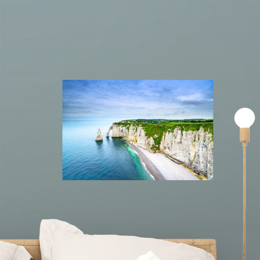 Etretat Aval Cliff Landmark and Ocean