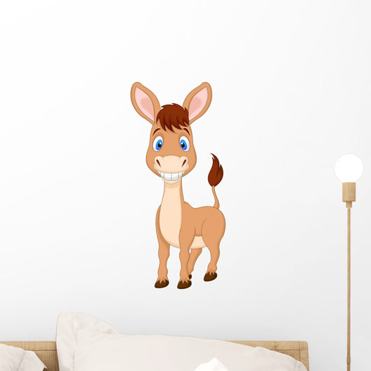 Cute donkey cartoon Wall Decal